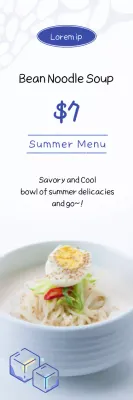 Apresentação de um novo menu de verão azul e fresco