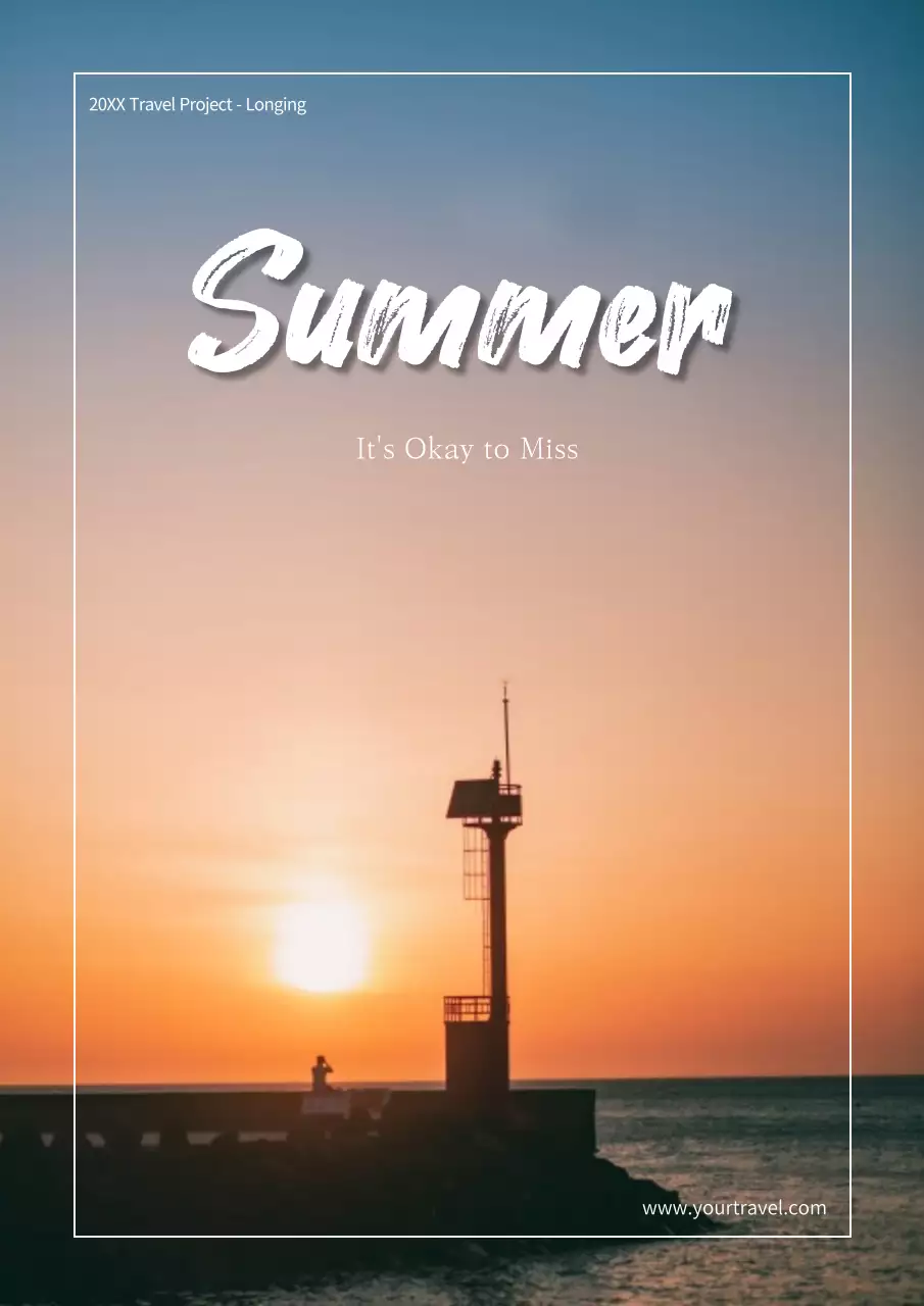 Orange Minimalist Travel Promotion Poster