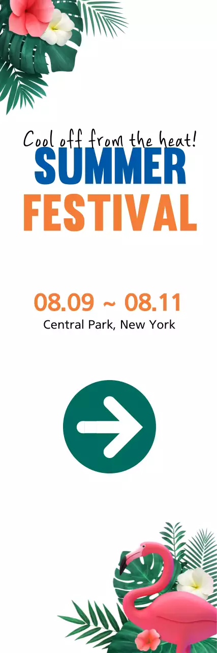 Banner de promoção de verão tropical laranja