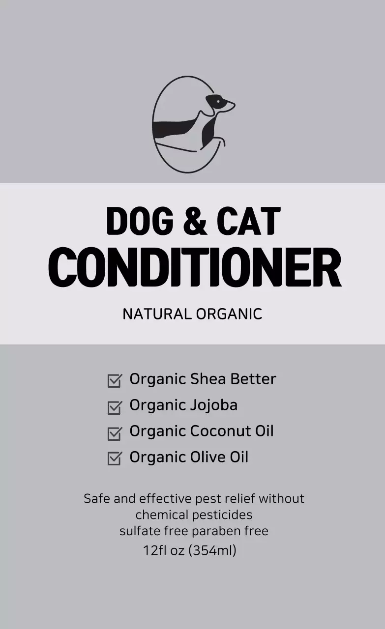 logo màu xám nhãn cung cấp vật nuôi gọn gàng