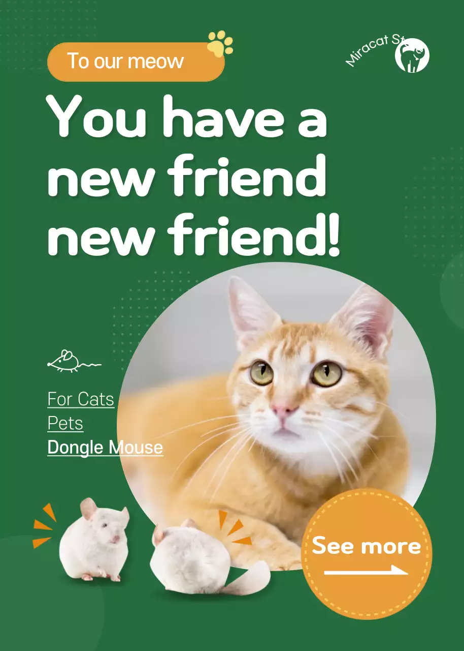 Cartaz de promoção de animais de estimação moderno verde