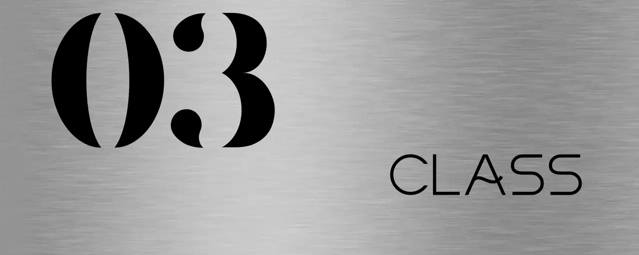 Simple placeholder sign with black school class name text