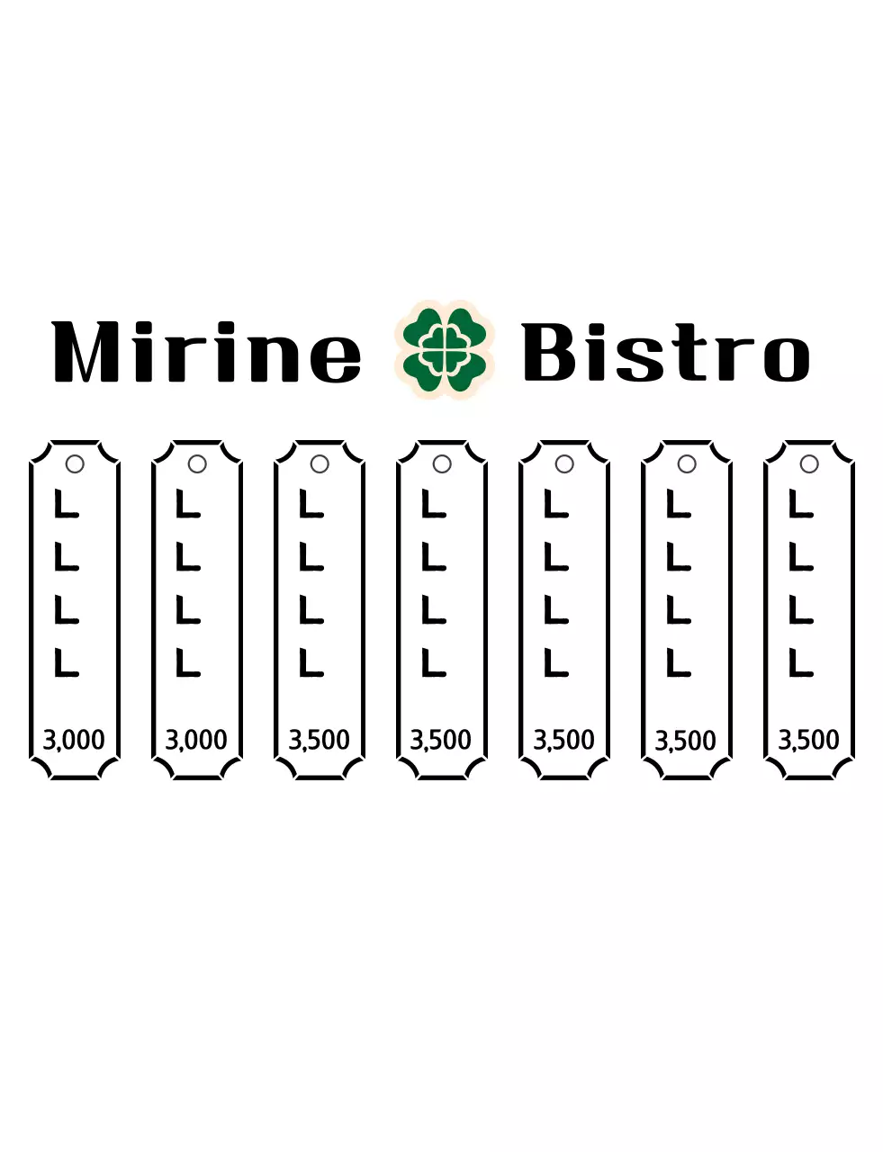 A bistro menu with a green, retro logo
