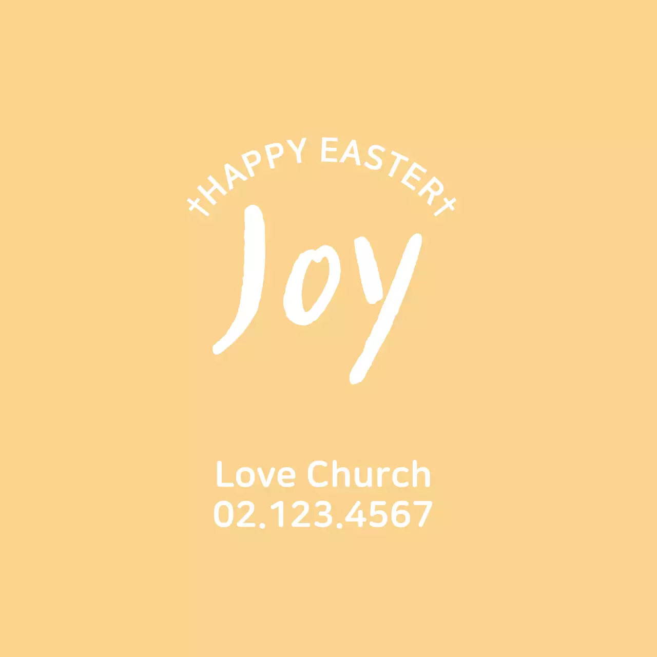 Cute church label with yellow lettering