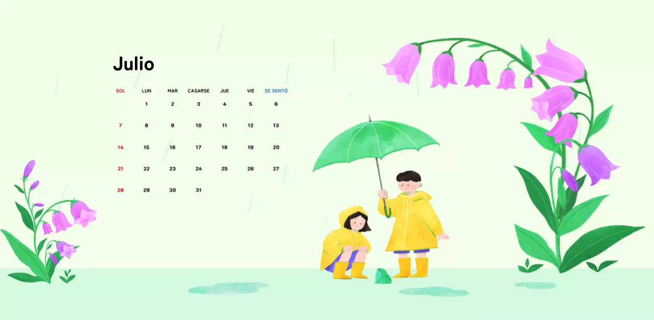 Un cálido calendario ilustrado de Año Nuevo