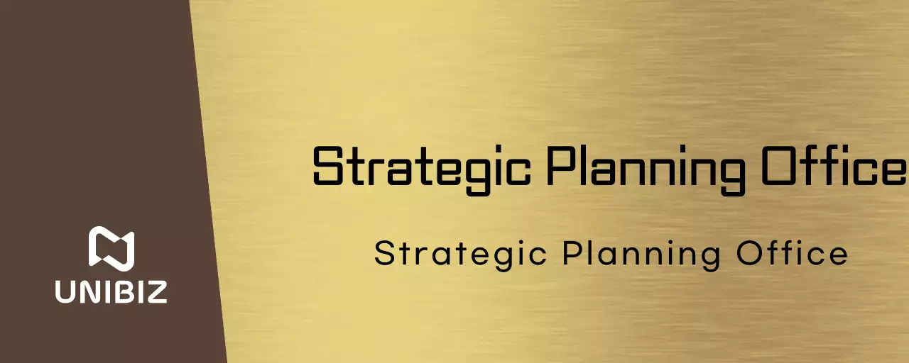 Simple placeholder sign with brown and black corporate company department names and square shapes