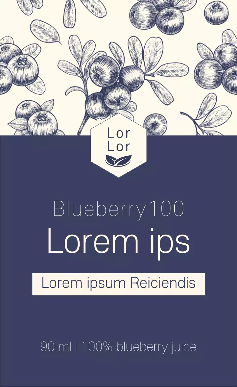Navy Blue Healthy Blueberry Juice Sticker