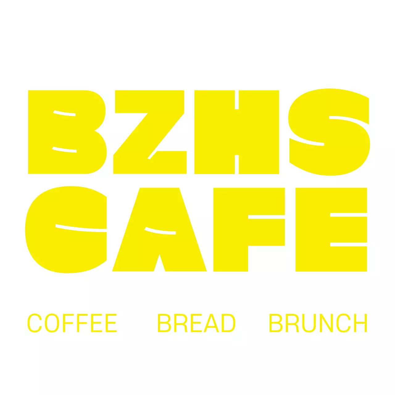 Simple text logo style cafe in yellow