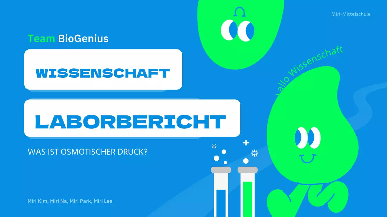 Niedlicher Charakter Science Experiment Report in Blau und Lindgrün