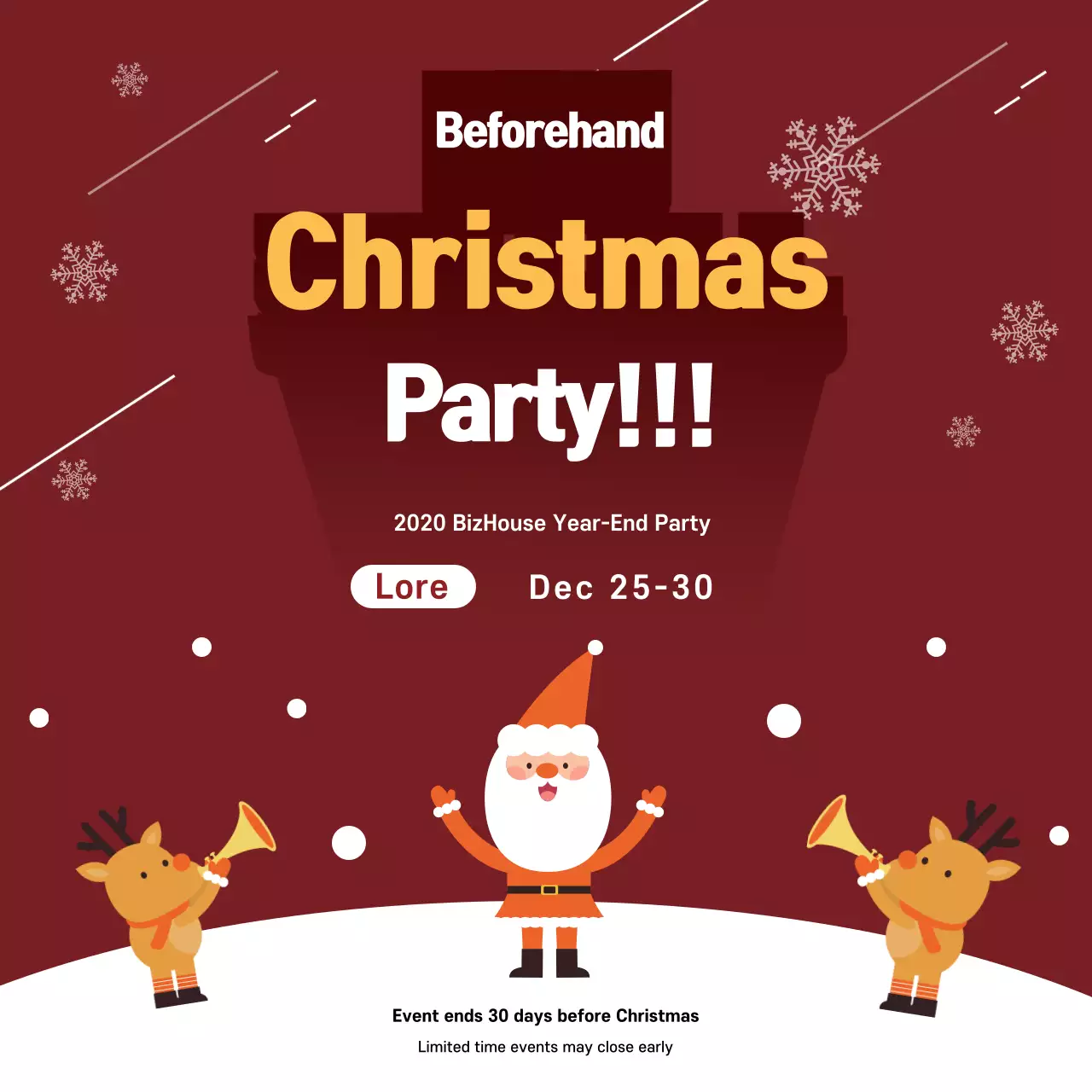 Red Illustration Cute Christmas Event