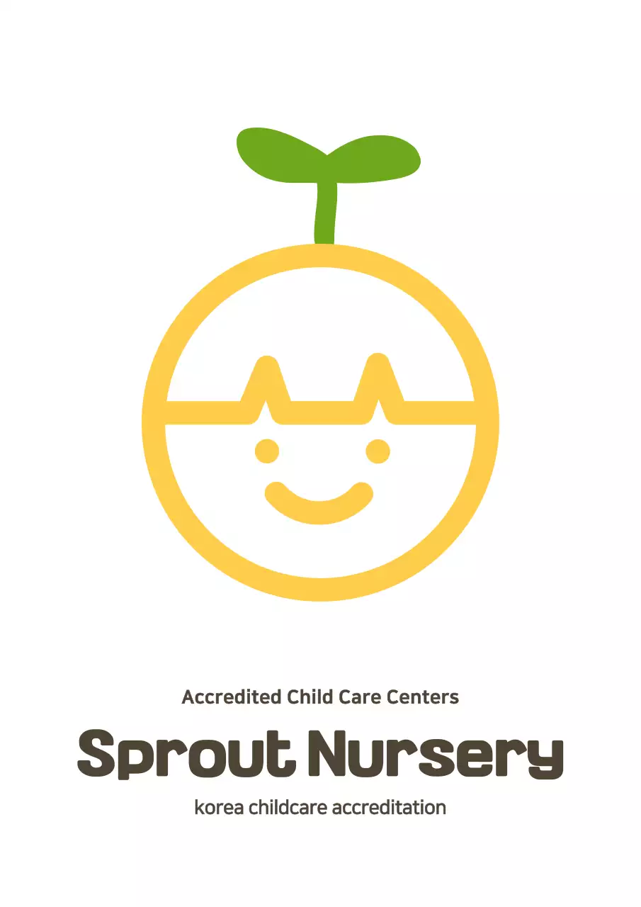 Biển hiệu logo trung tâm giữ trẻ phong cách gọn gàng màu vàng và nâu 