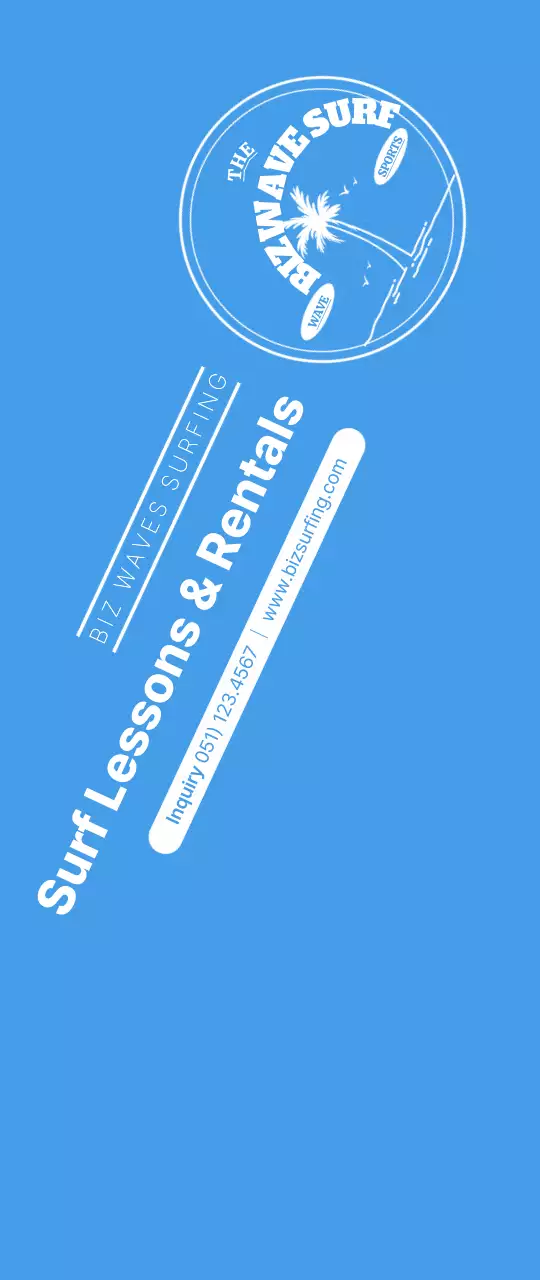 Simple concept surfing emblem logo in blue and yellow to promote the shop.