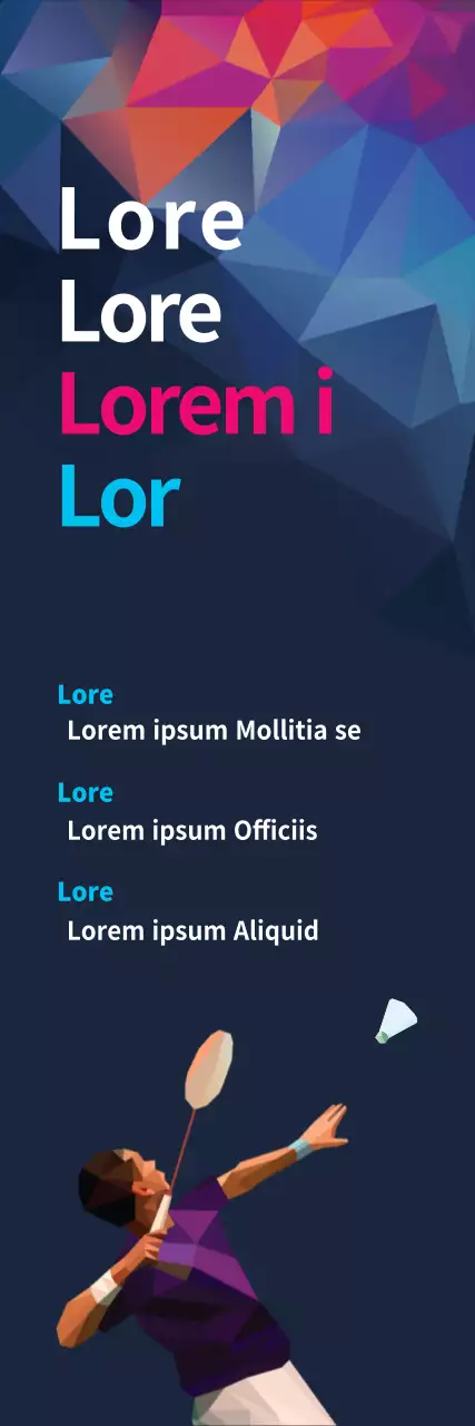 Banner de propaganda esportiva geométrica roxa