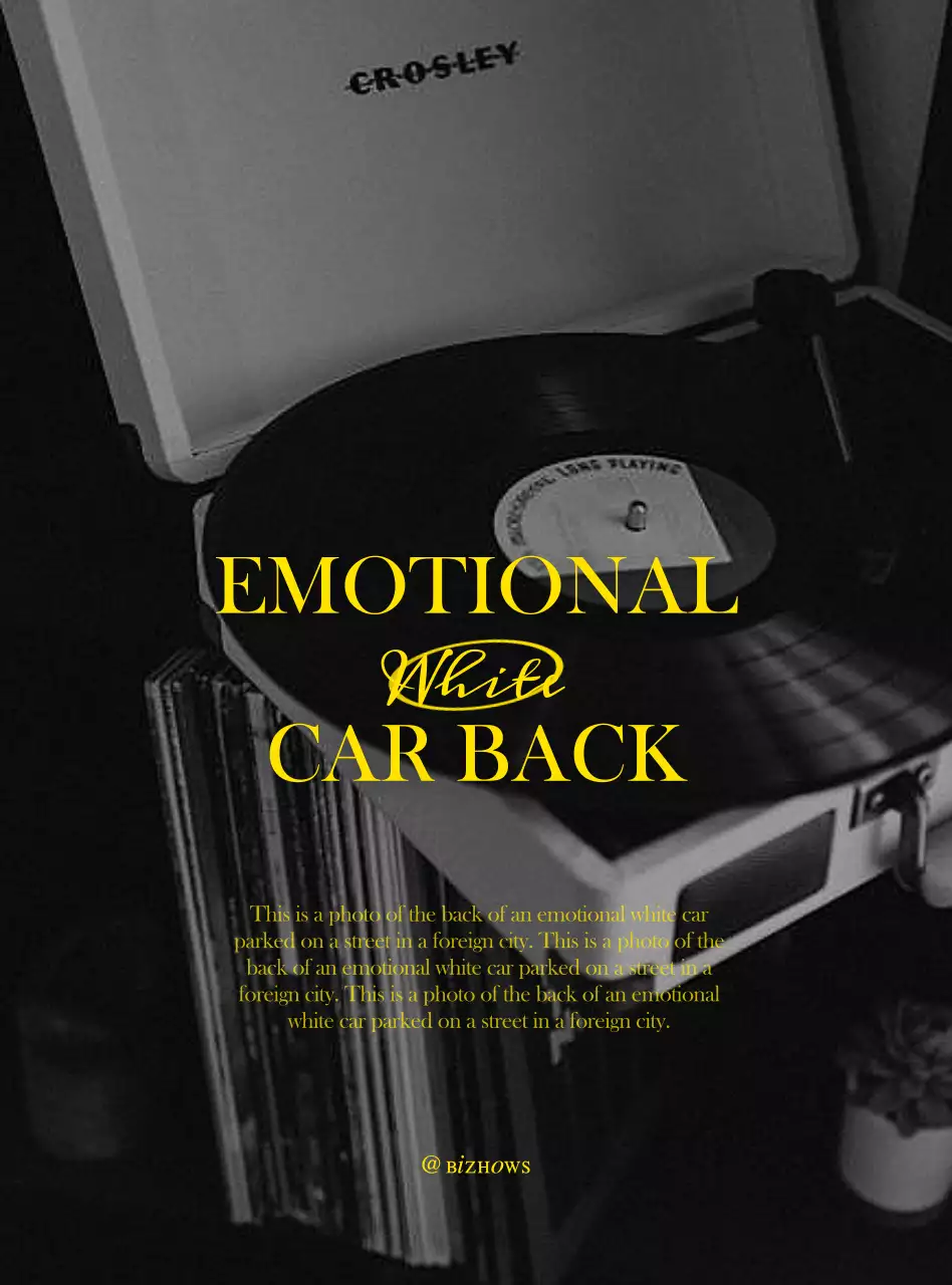 Sentimental record player black and white photo concept merchandise