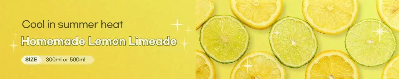 Promote a yellow, refreshing concept for homemade fruit juice