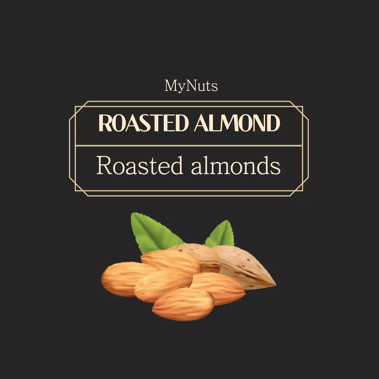 Black Neat Frame Roasted Almond Nuts