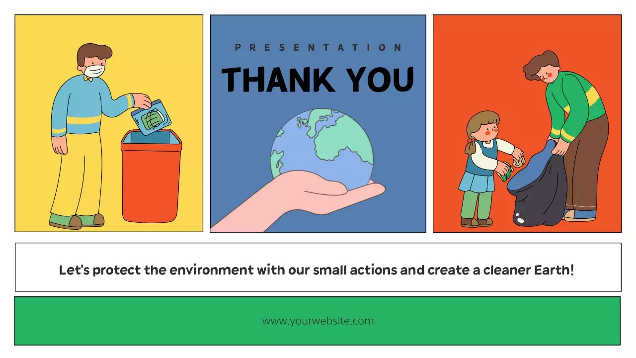 A modern yellow and green presentation on environmentalism