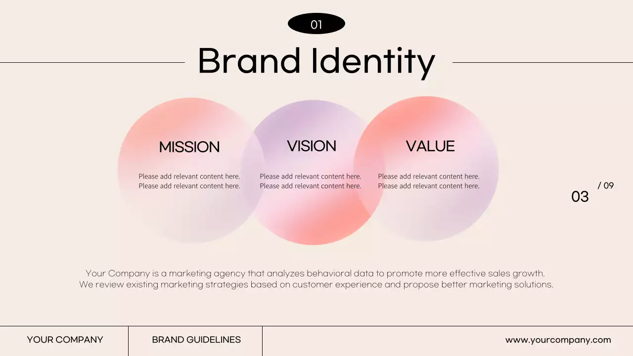 A simple brand guideline with ivory and orange colors