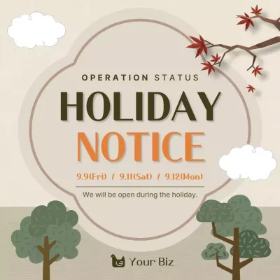 Beige Traditional Holiday Notice Social Media Post