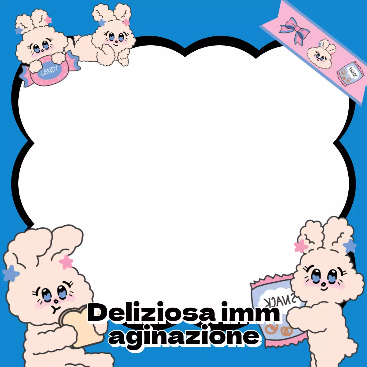 Blocco note a carattere di coniglietto inchiostrato blu