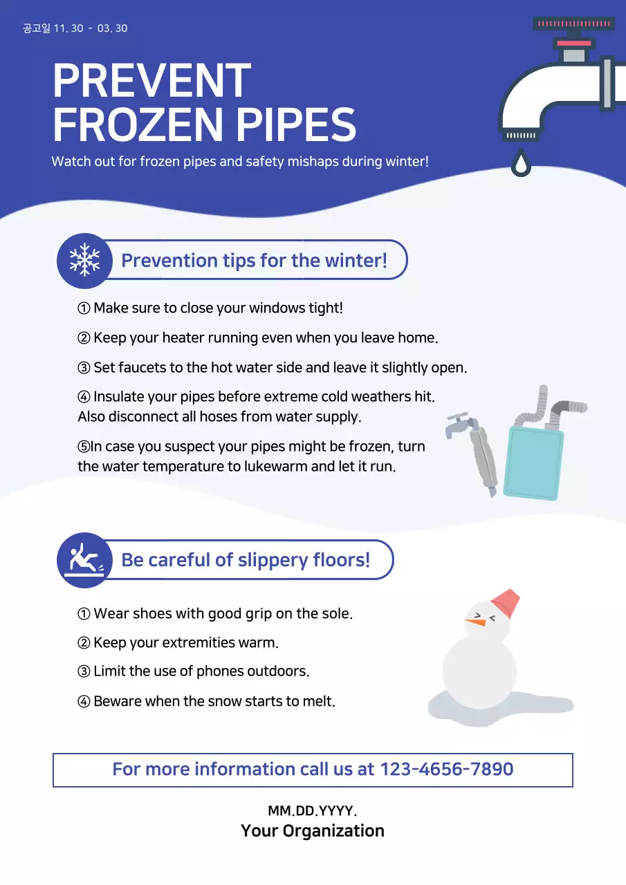 Blue Simple Winter Safety Guide