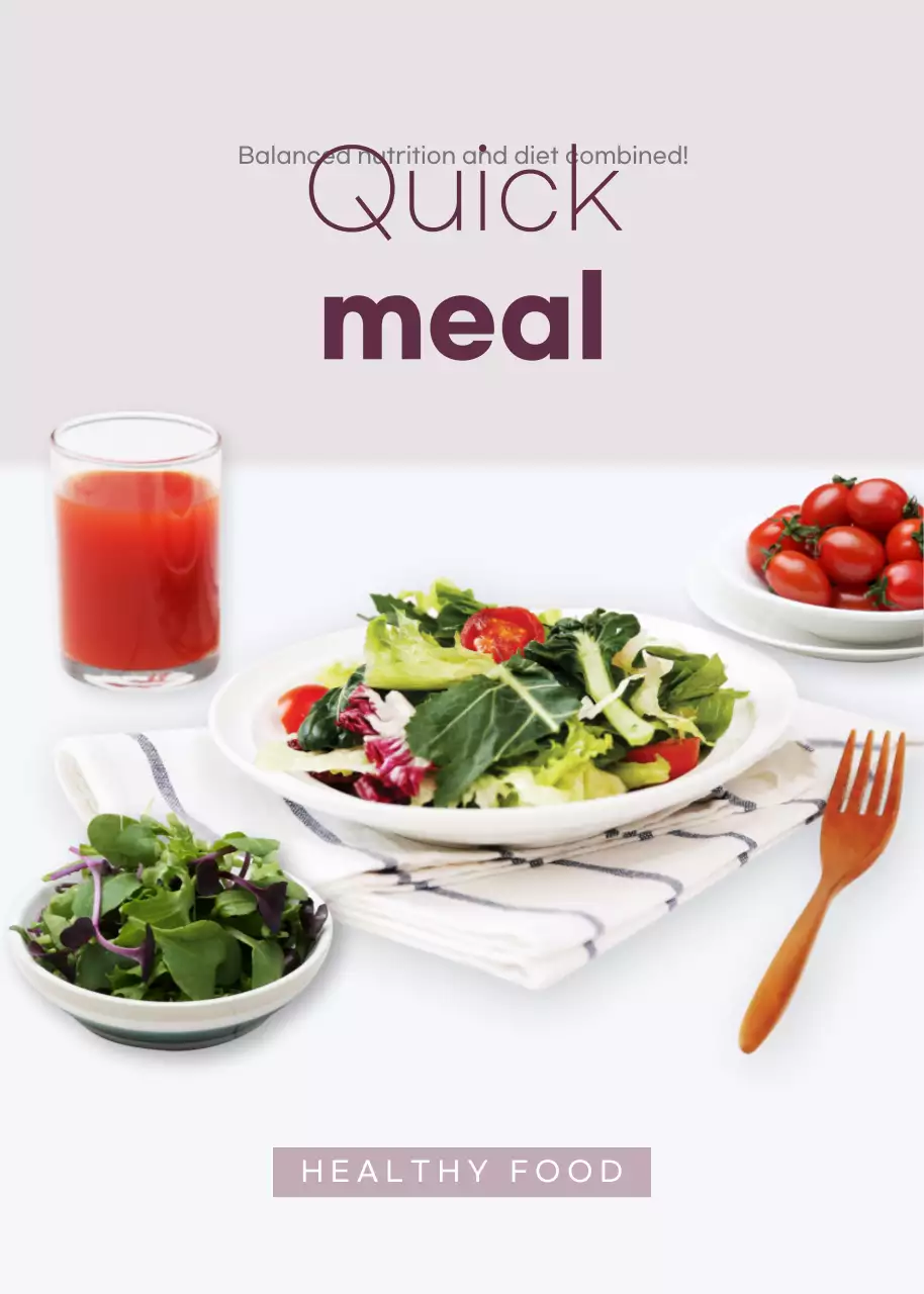 Poster Menu Sehat Minimal Putih