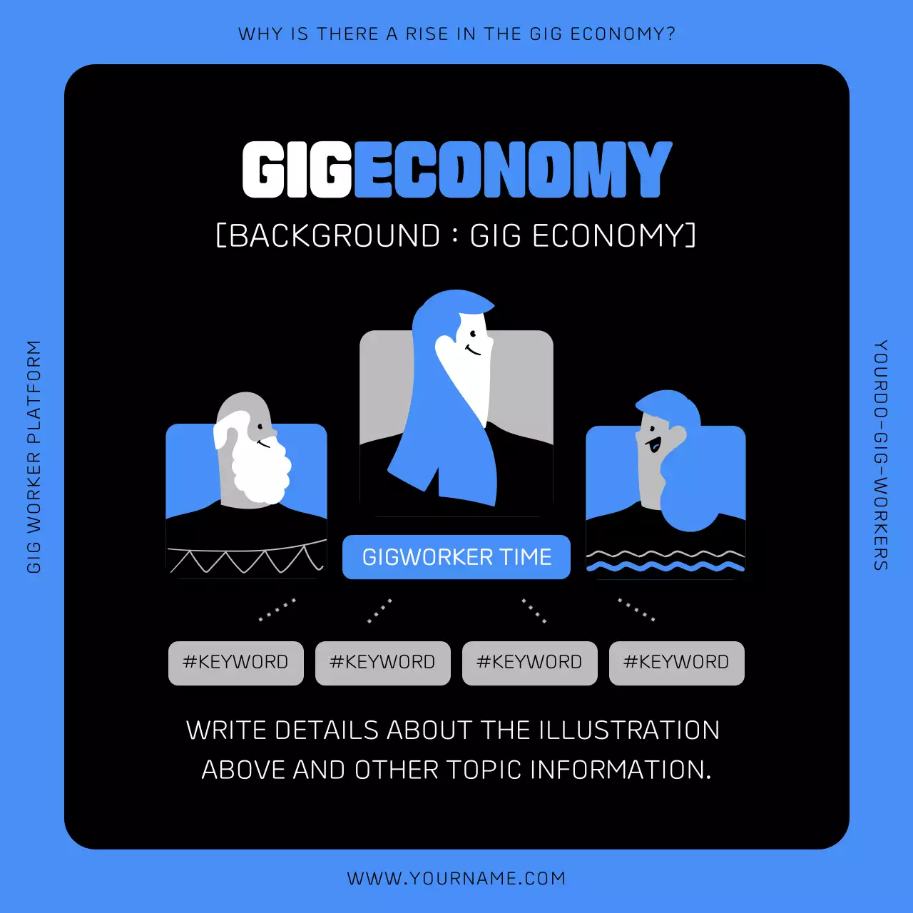 Blue and black people illustration Introducing the gig worker