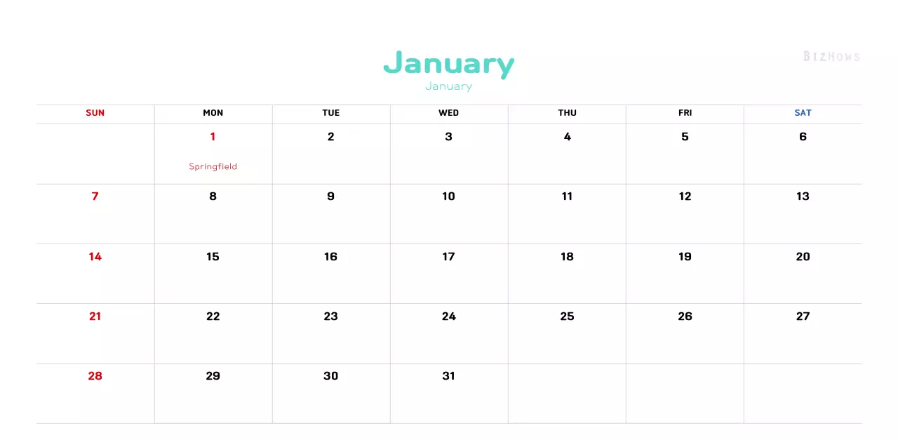 New Year's calendar with a warm, illustrated feel