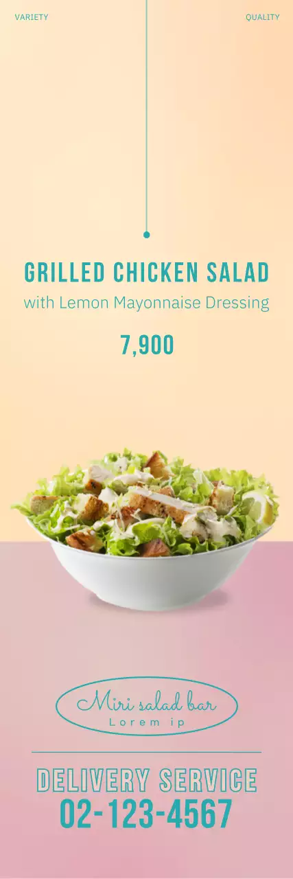 Faixa rosa para salada simples