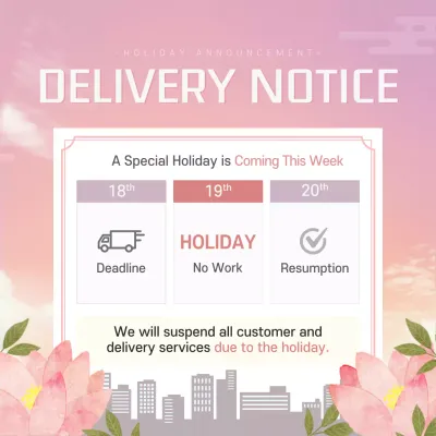Pink Modern Holiday Announcement Social Media Post