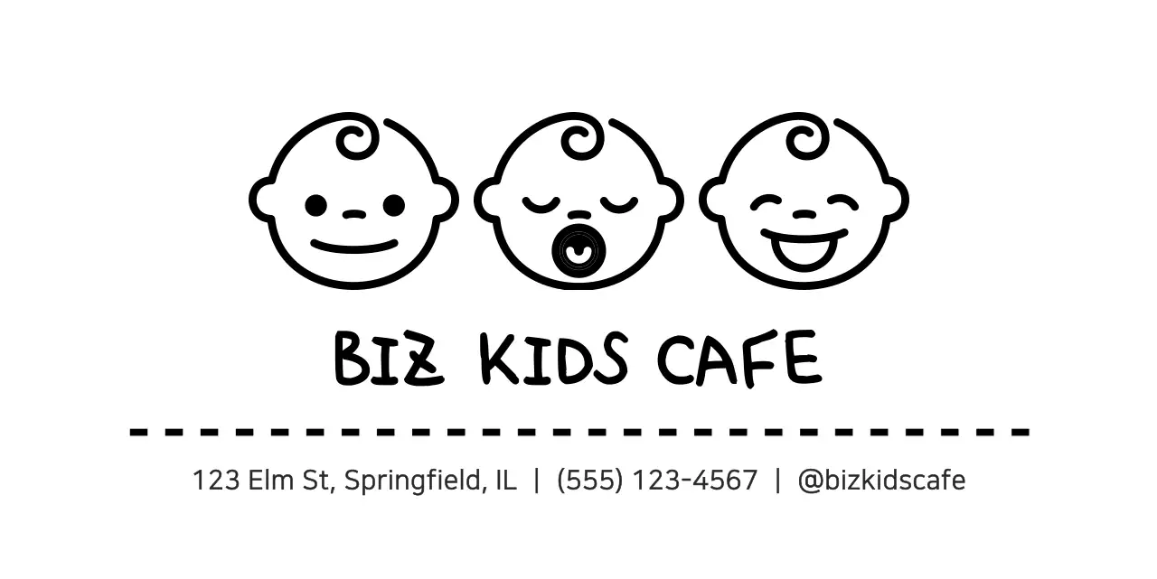 Cute and simple baby icon logo style for kids cafe information and customer service.