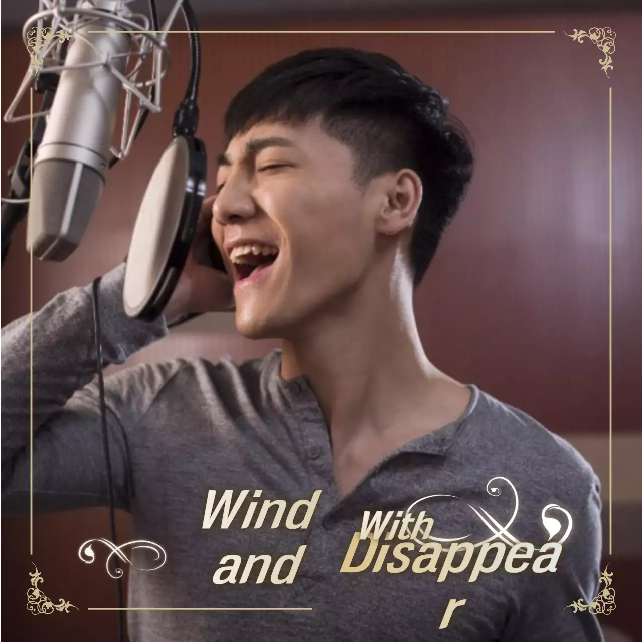 Konsep dengan bingkai mewah dan foto selebriti