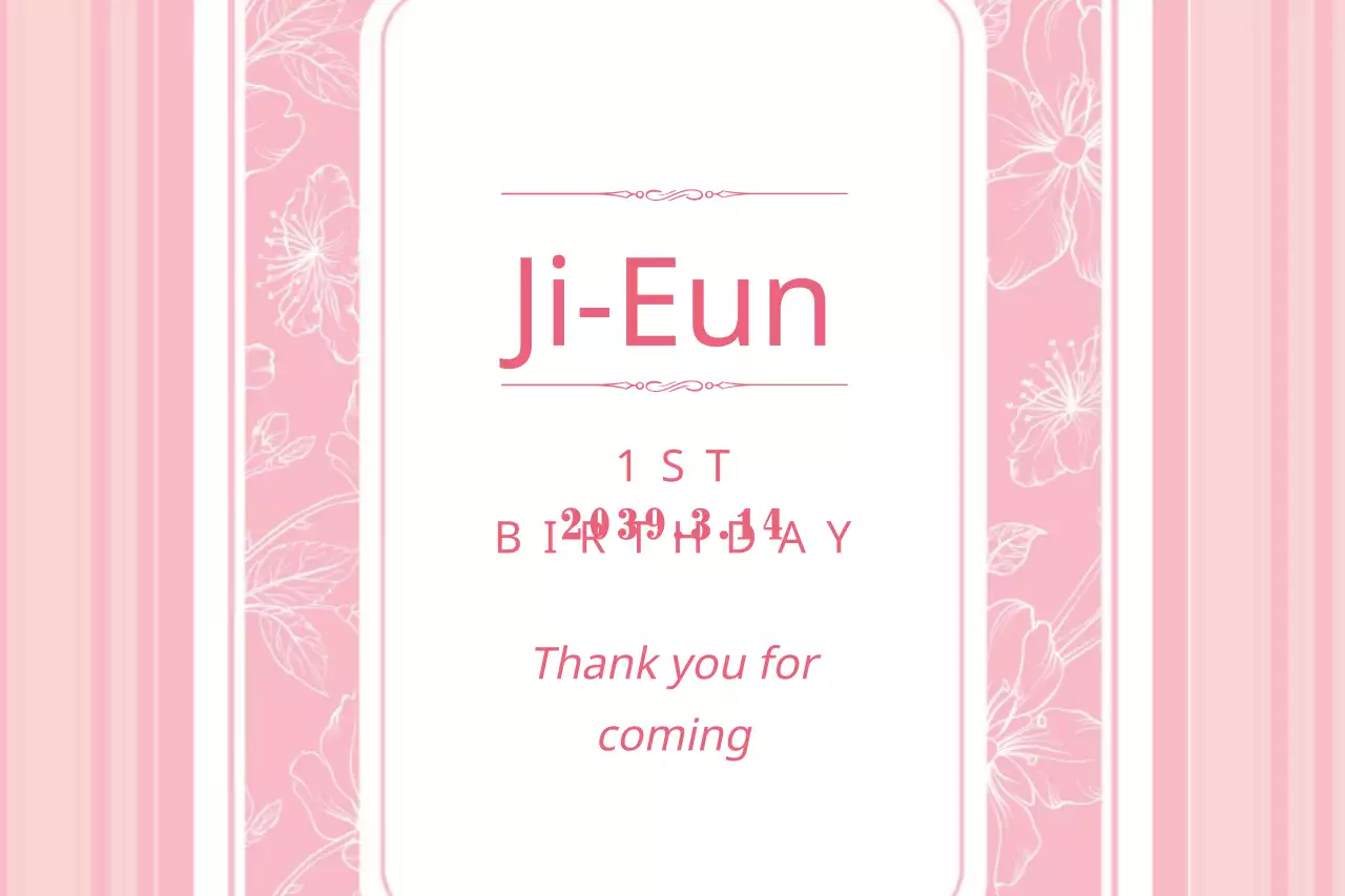 Spanduk Undangan Ulang Tahun Bunga Pink