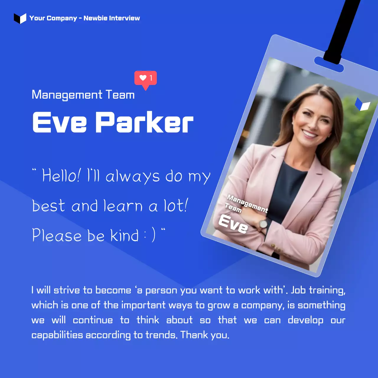 Blue Professional Employee Announcement Instagram Carousel