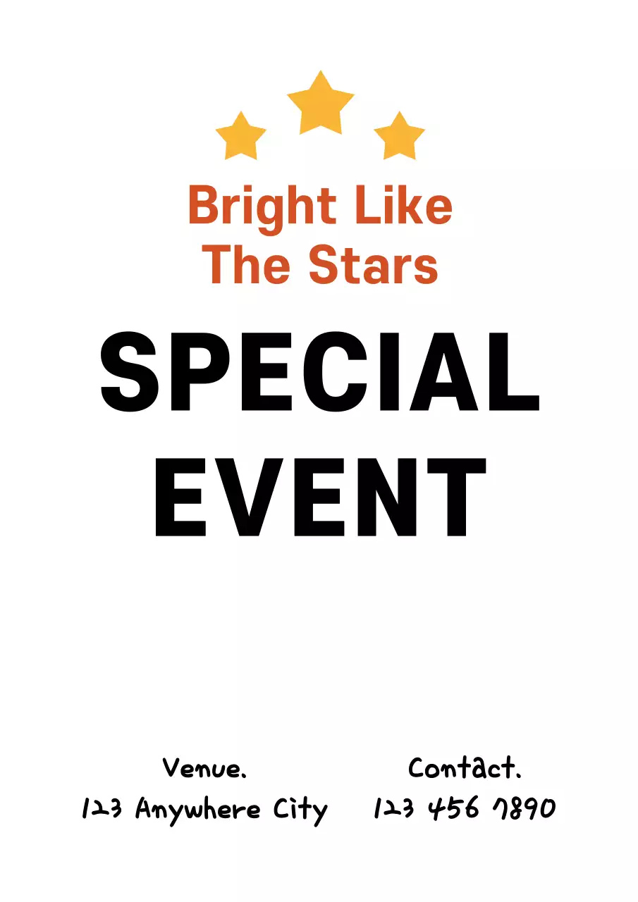 Orange Simple Event Announcement Poster