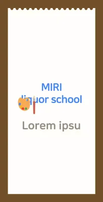 Children's art school valentine with white sketchbook background