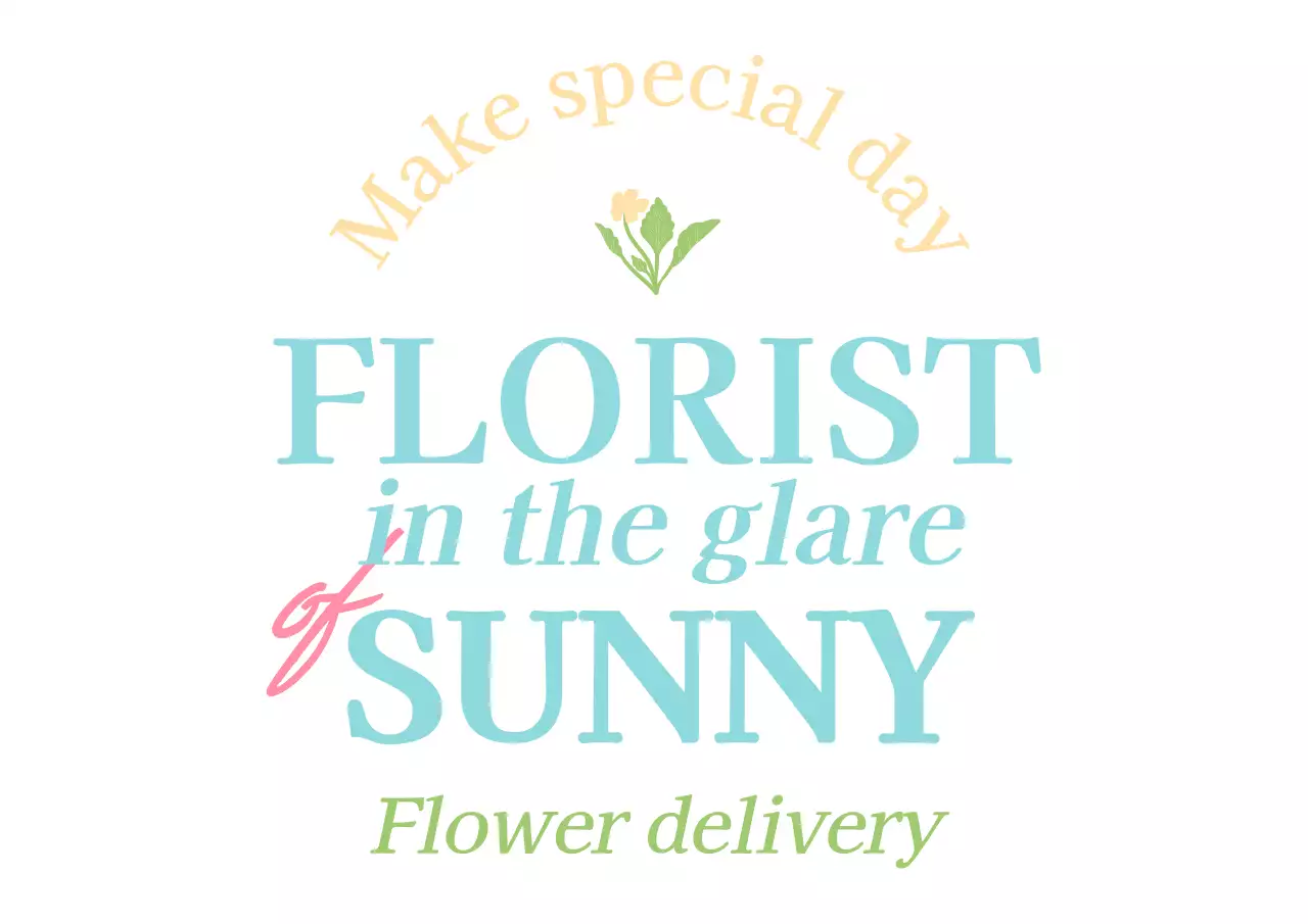 Promoting a flower shop with a pastel-colored, vintage concept with the shop name and flower illustrations.
