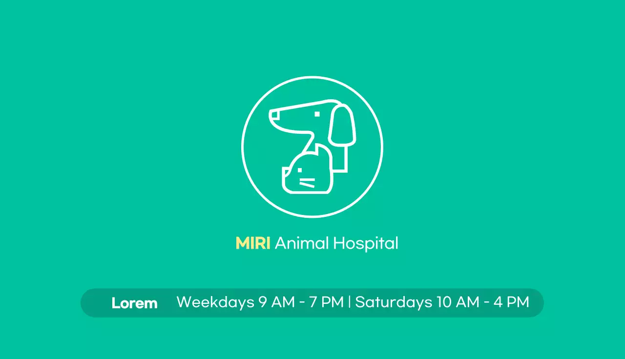 Cartão de visita promocional de animais minimalistas azul-petróleo