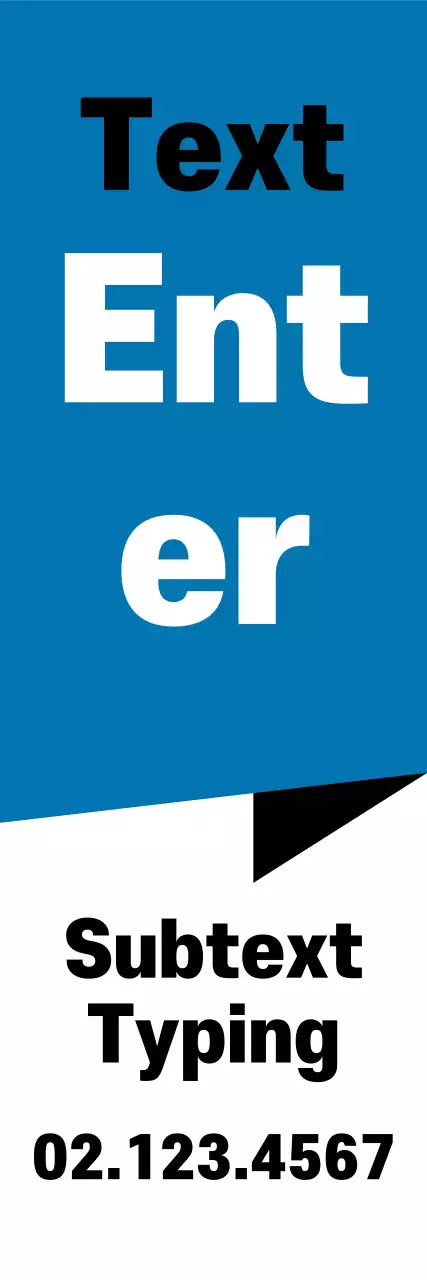 Banner de anúncio de digitação em negrito azul