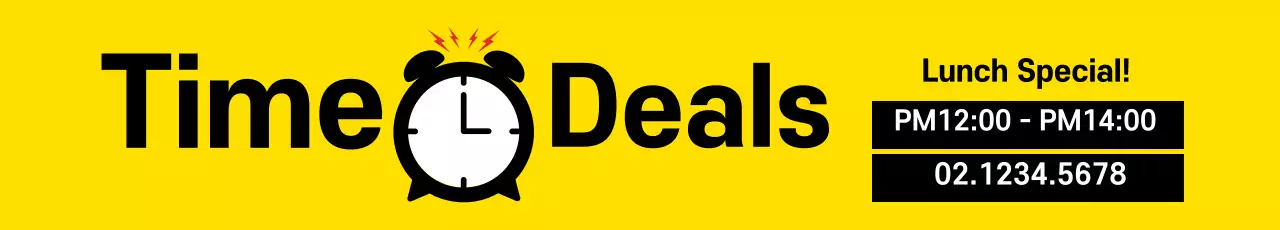 Banner de promoção de almoço simples amarelo