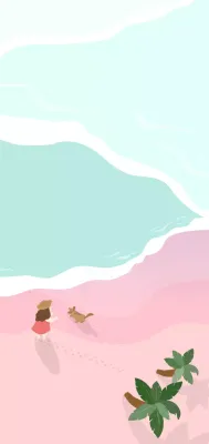 Pink Minimal Beach Invitation Wallpaper