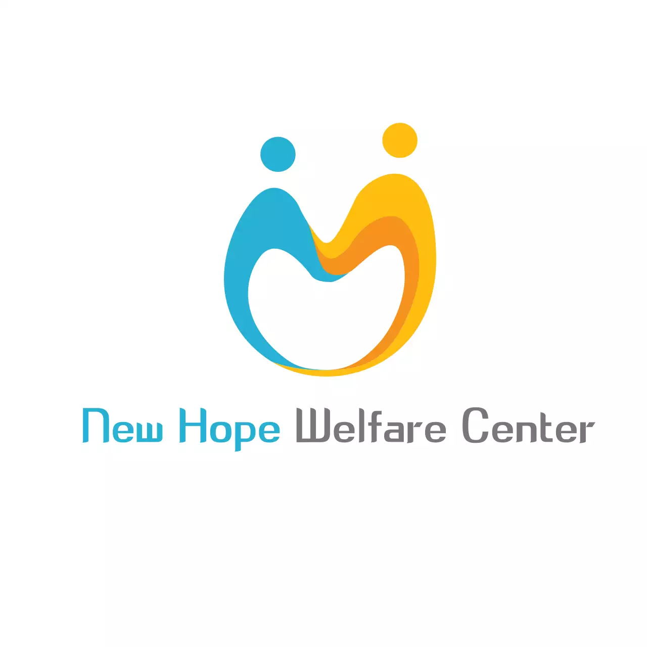 Logotipo de anúncio de bem-estar mínimo azul