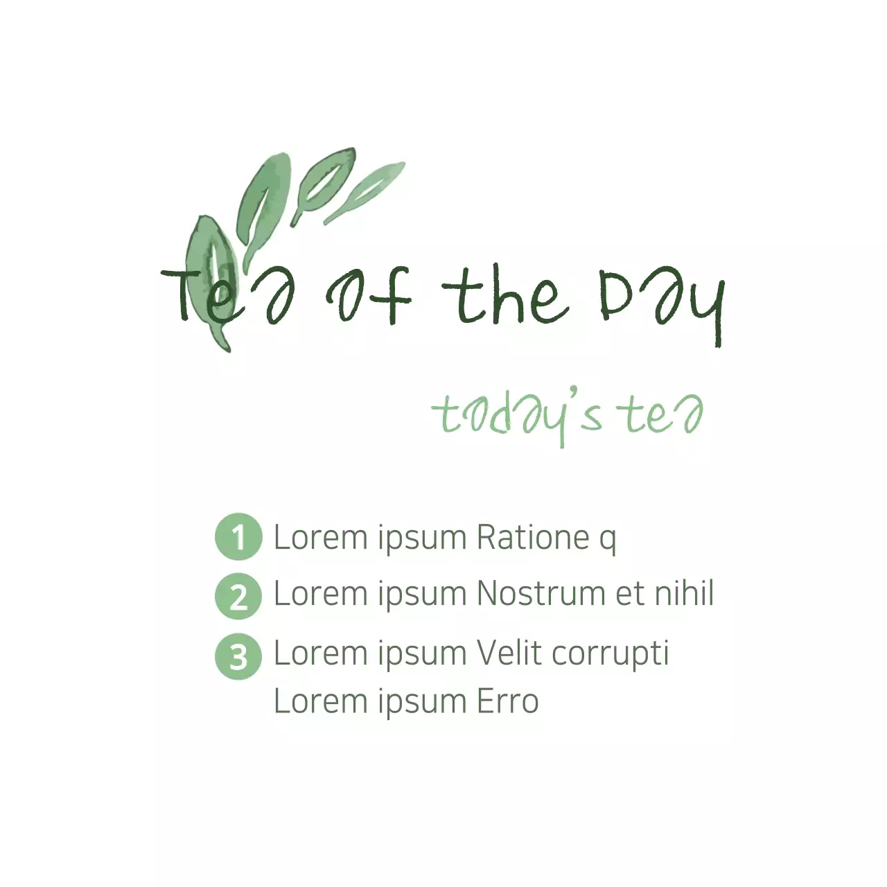 Green Minimal Tea Menu Banner