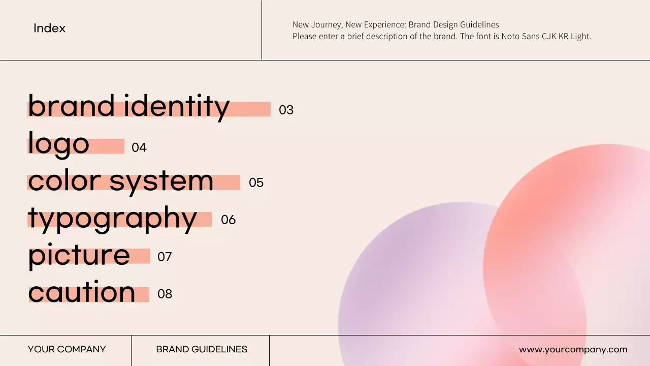 A simple brand guideline with ivory and orange colors
