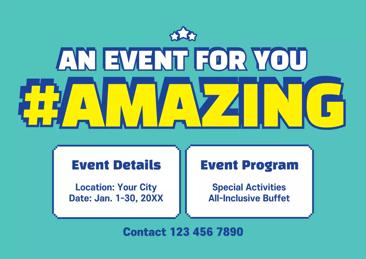 Teal Trendy Event Promotion Poster