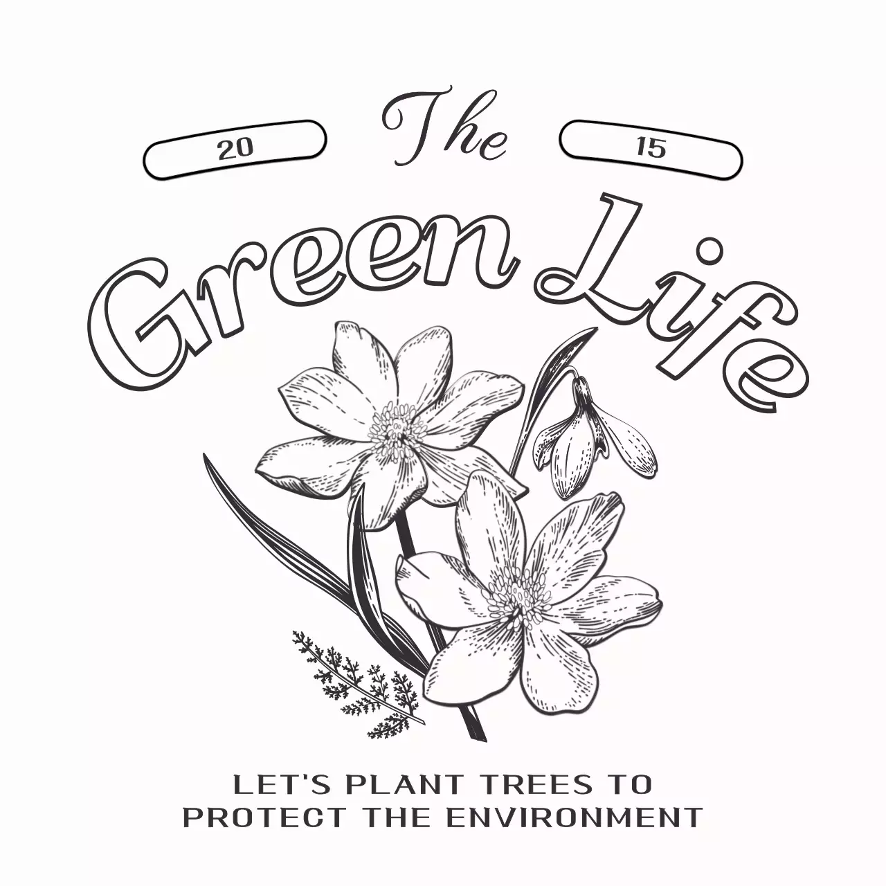 Barang-barang yang dipersonalisasi dengan gaya tata letak ilustrasi botani yang sentimental