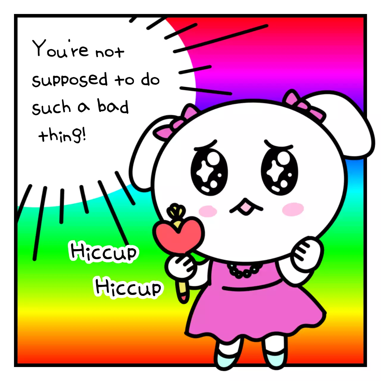 Emoji princess with a white bunny in the rainbow @PrincessPrincess