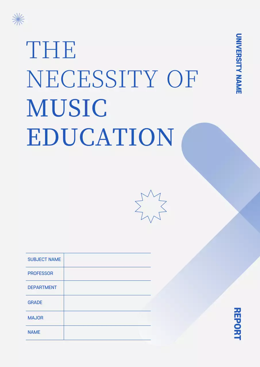 Blue Minimal Education Report Book Cover
