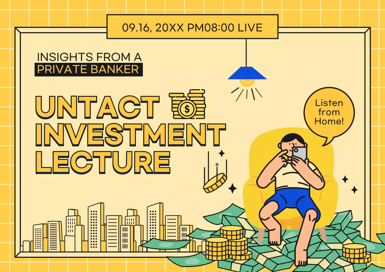 Yellow Modern Investment Lecture Poster