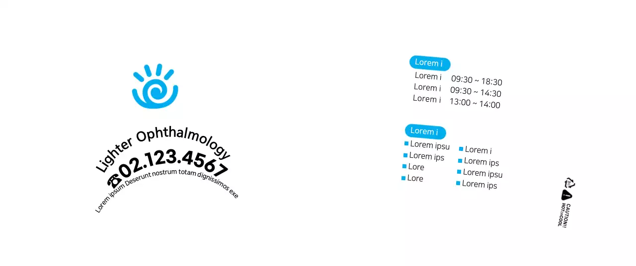 Clean style in black and blue to showcase and promote your practice